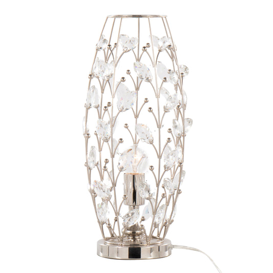 Crystal - Buds Contemporary Uplight Lamp - Polished Nickel / Clear Crystal