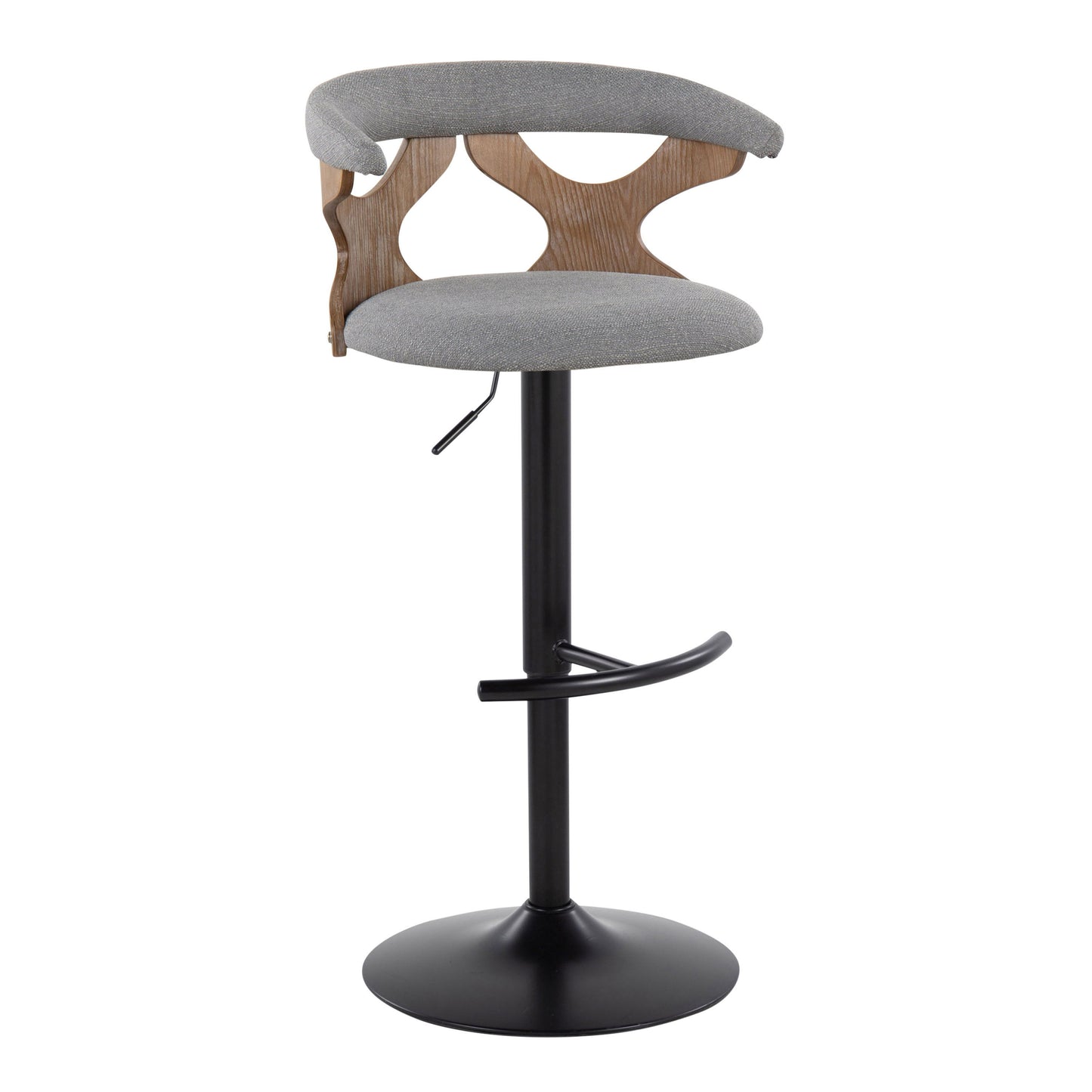 Gardenia - Contemporary Adjustable Barstool & Swivel With Rounded T Footrest (Set of 2)