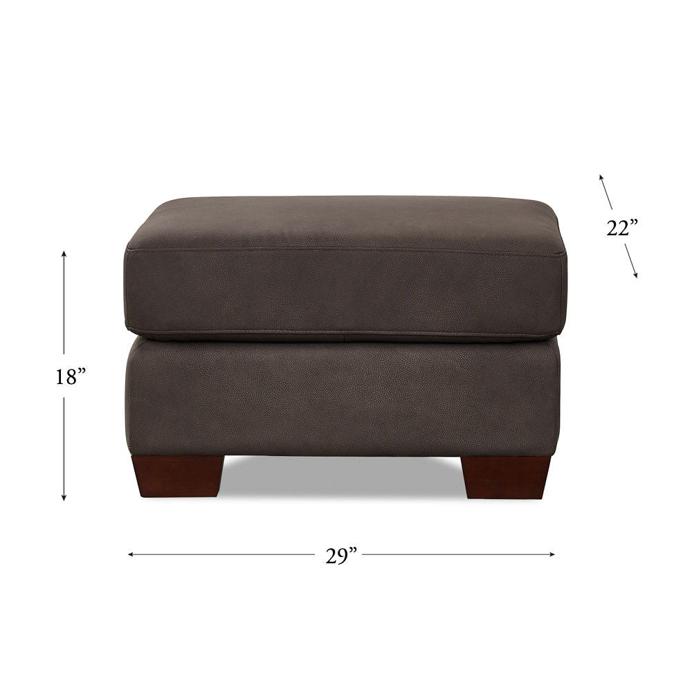 Marciano - Performance Sueded Leather Ottoman - Chocolate