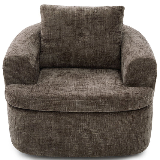 Modern Swivel Barrel Chair With Dual-Layer Cushion