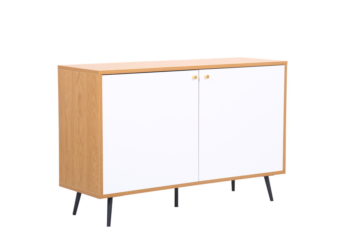 Carlotta - Storage Console Cabinet Table - Light Brown And White