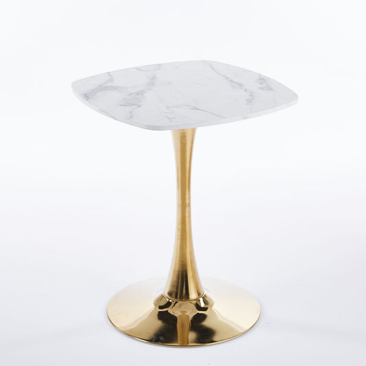 Square Tulip Dining Table For 2 - 4 People - Golden / White