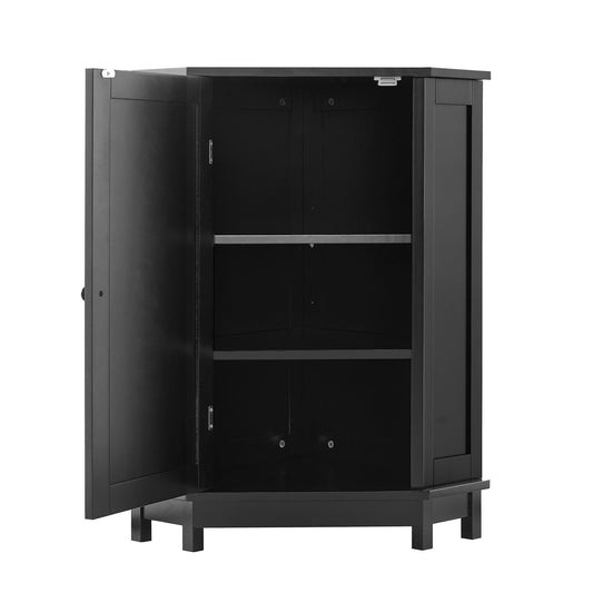 Bathroom Cabinet Triangle Corner Storage Cabinet With Adjustable Shelf Modern Style