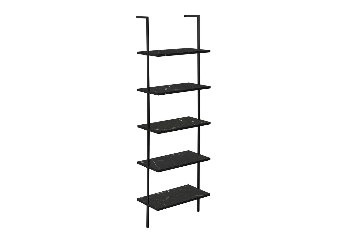 Bookshelf, Bookcase, Etagere, Ladder, 5 Tier, For Office, Marble Look Contemporary & Modern