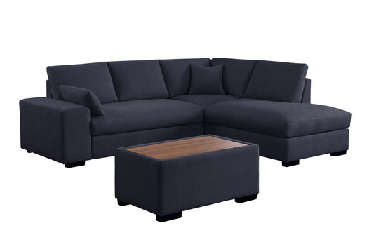 Joshua - 100" Sectional Sofa with Right Facing Chaise and Console Ottoman