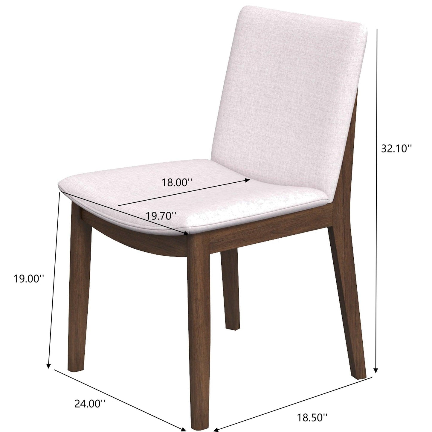 Laura - Mid-Century Modern Solid Wood Dining Chair (Set of 2)