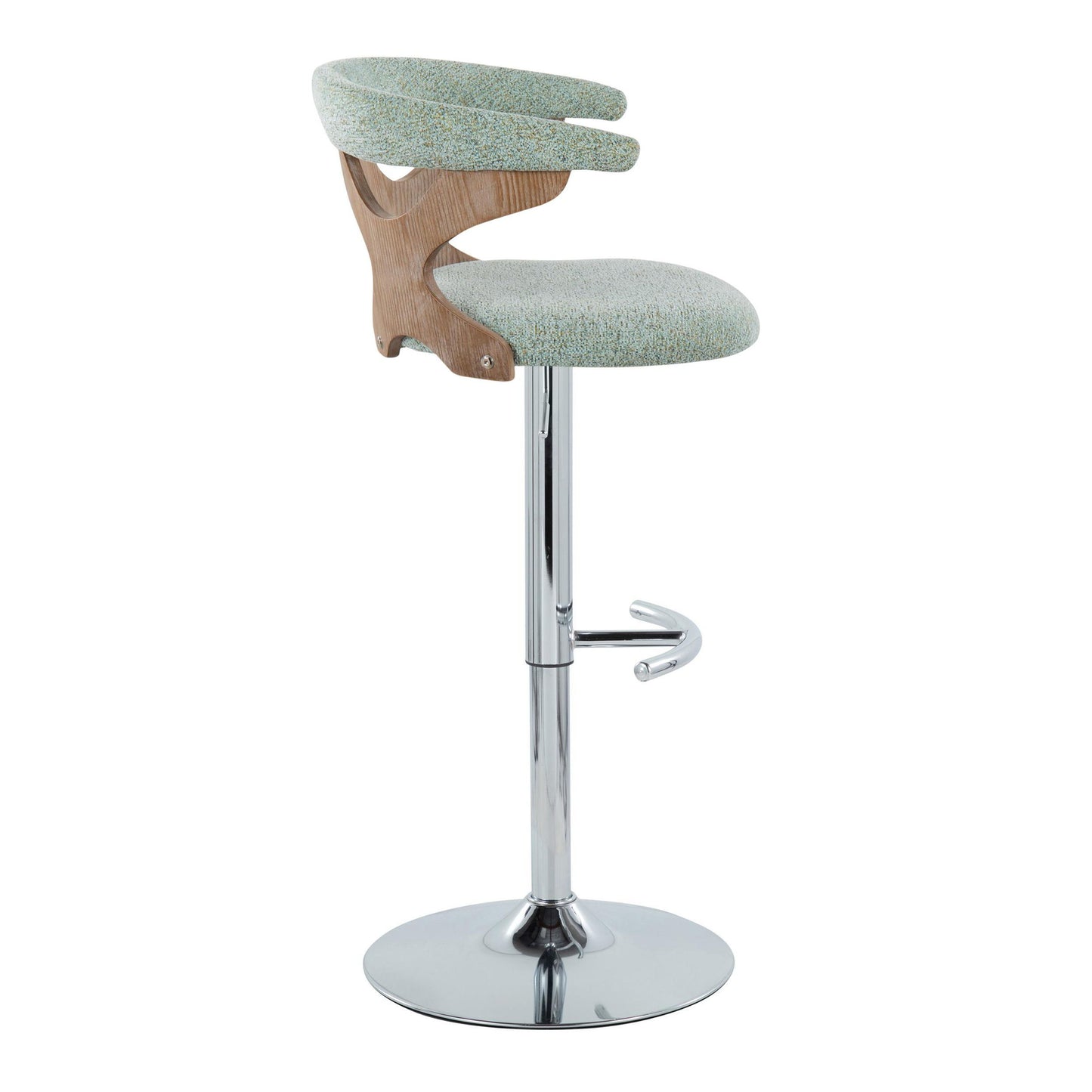 Gardenia - Contemporary Adjustable Barstool With Swivel / Rounded T Footrest (Set of 2)