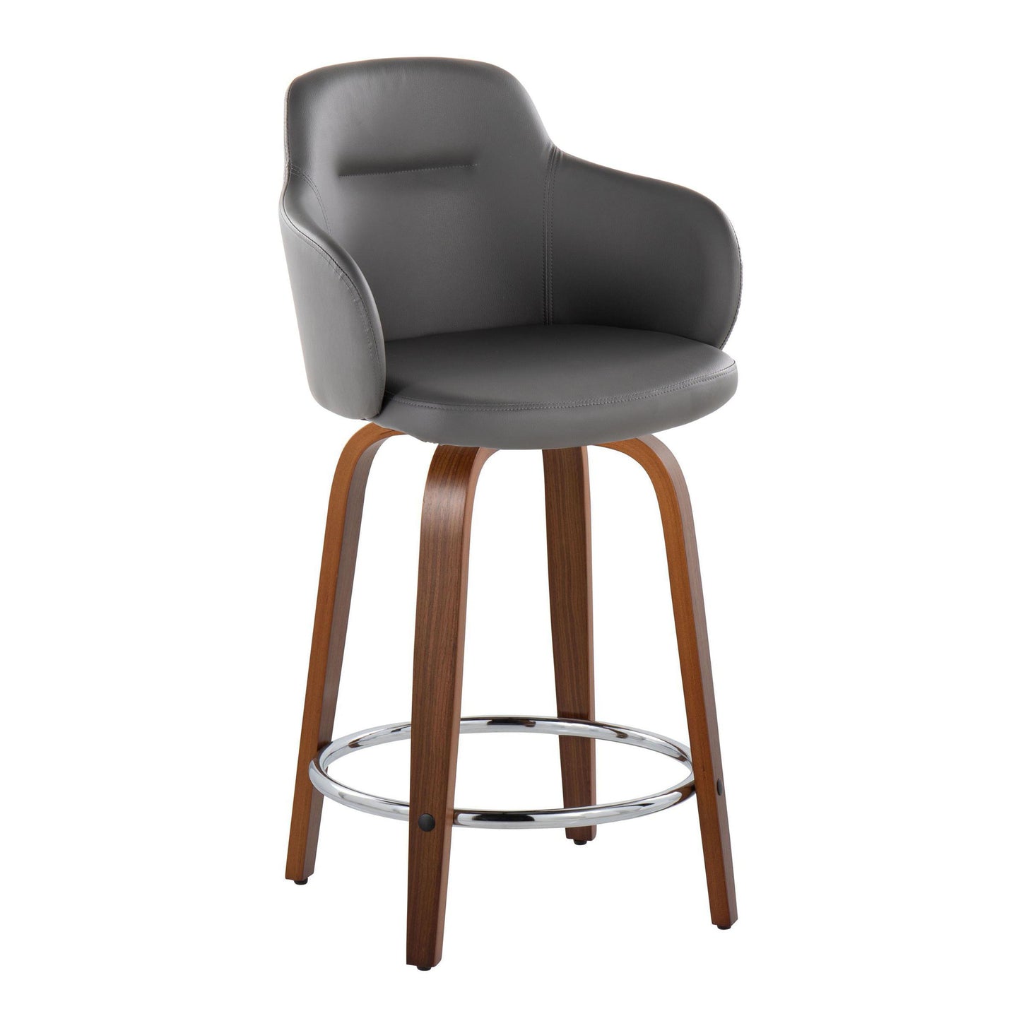 Boyne - Contemporary Fixed Height Counter Stool With Swivel With Round Footrest (Set of 2)