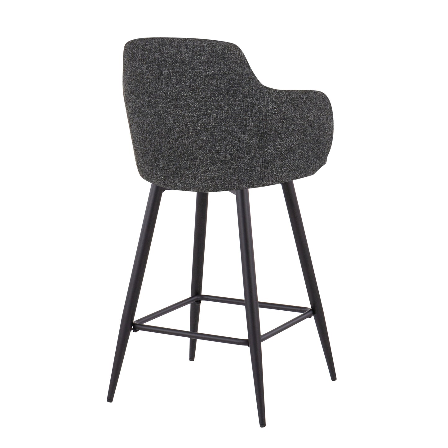 Boyne - Industrial Fixed Height Counter Stool With Square Footrest (Set of 2) - Black / Dark Gray