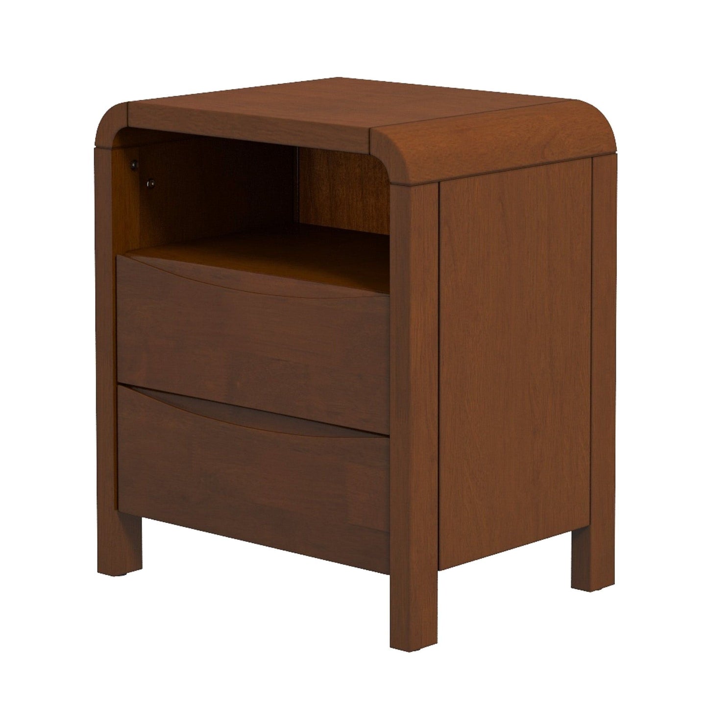 Lionel - Mid-Century Modern Nightstand 2 Drawer - Brown
