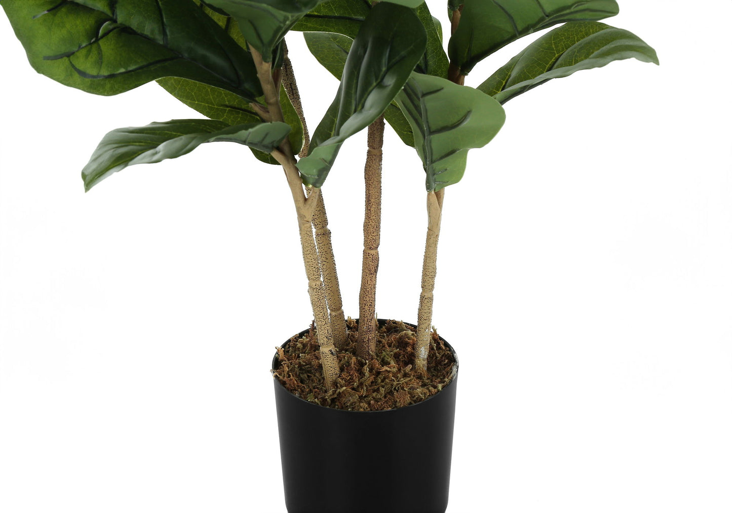 41" Tall, Artificial Plant, Fiddle Tree, Indoor, Faux, Fake, Floor, Greenery, Potted, Real Touch, Decorative - Green / Black