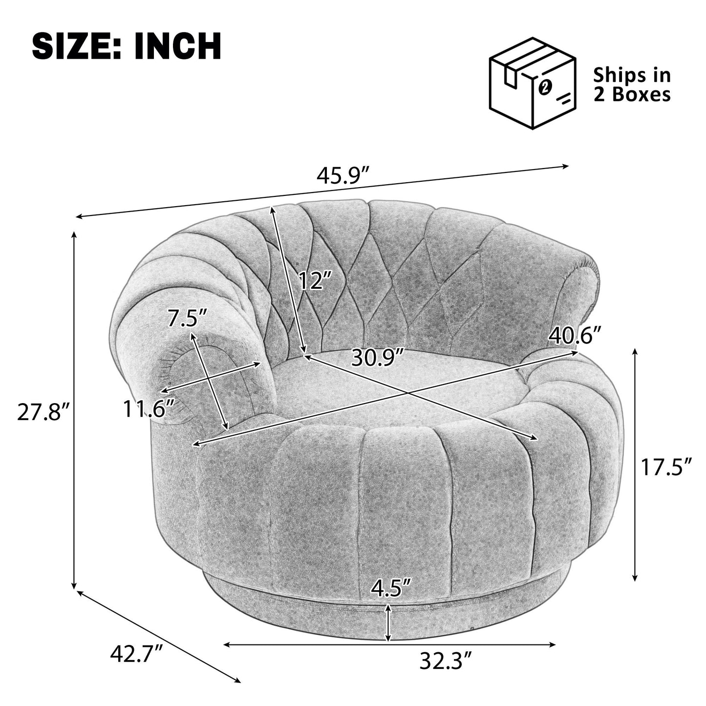 Round Swivel Accent Chair With Rotation