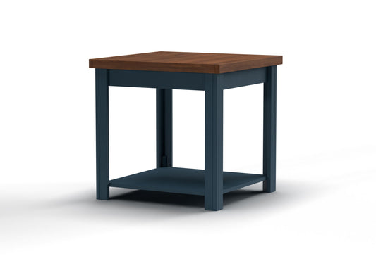 Nantucket - Side Table - Blue Denim, Whiskey