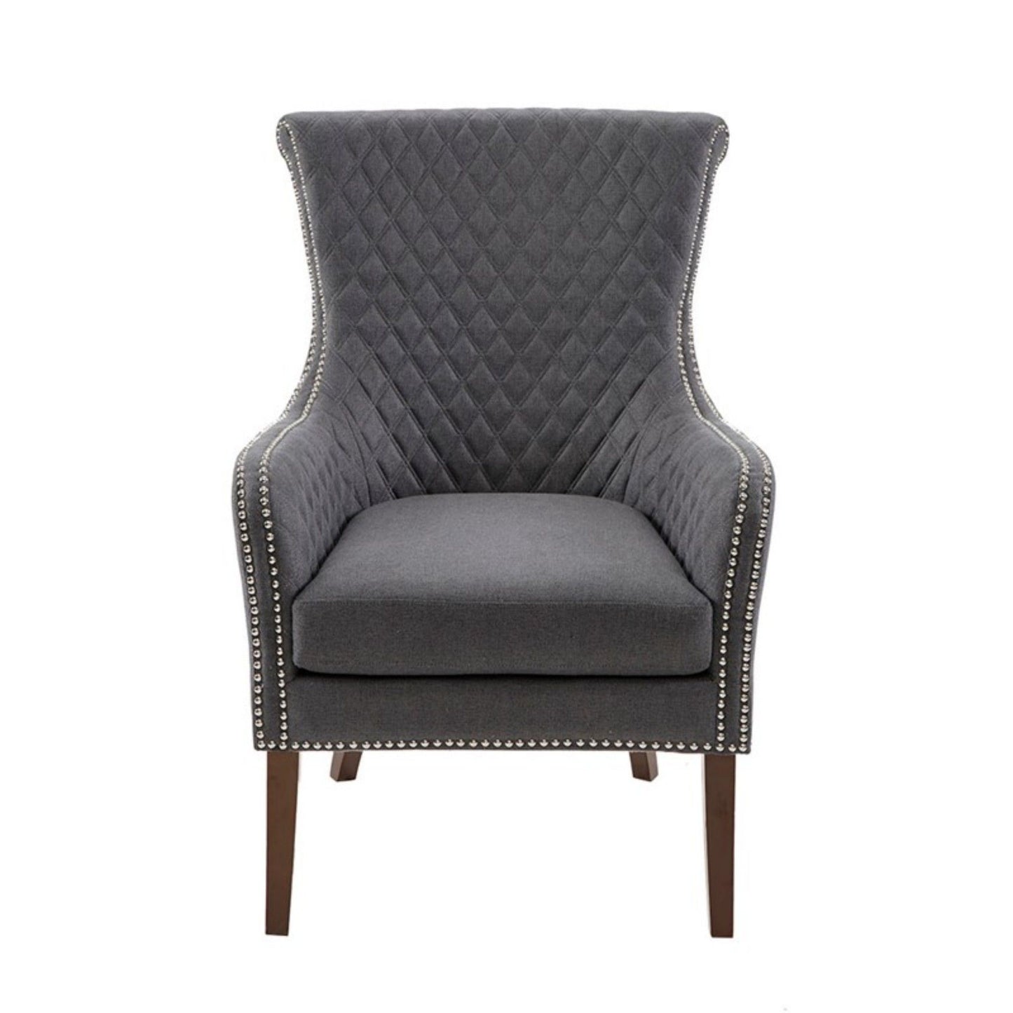 Heston - Accent Chair With Quilted Back And Nailheads - Gray