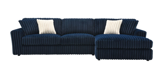 Breton - Sectional Sofa With 4 Pillows - Blue