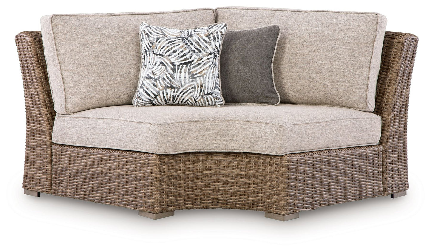 Laguna Heights - Curved Corner Chair With Cushion - Beige
