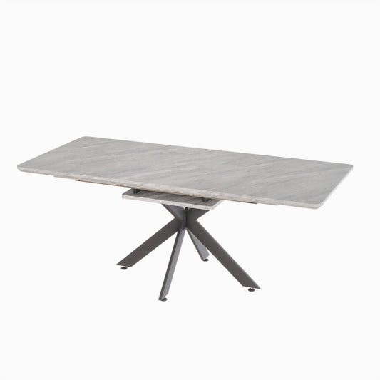 Modern Extendable Dining Table Set With Soft Padded Armless Chairs