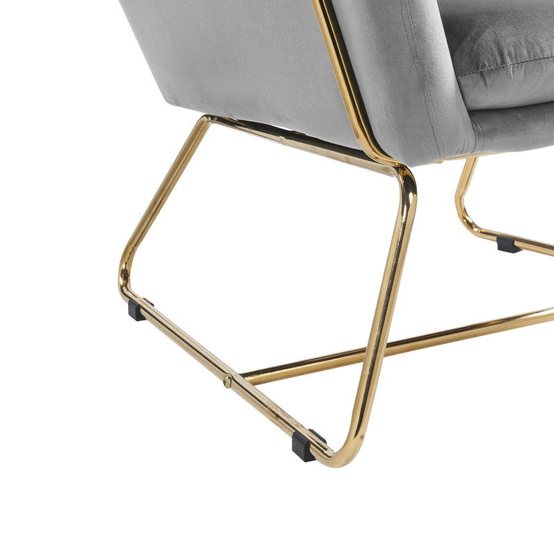 Keira - Velvet Accent Chair With Metal Base