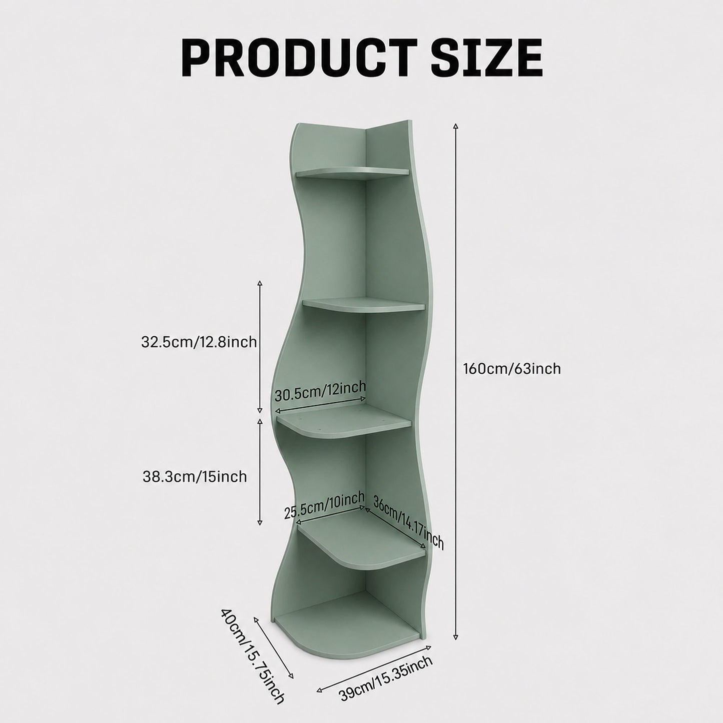 5 Tier S - Shaped Corner Shelf For Living Room