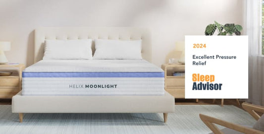 Helix Moonlight Core soft hybrid mattress for back and stomach sleepers who prefer a softer feel