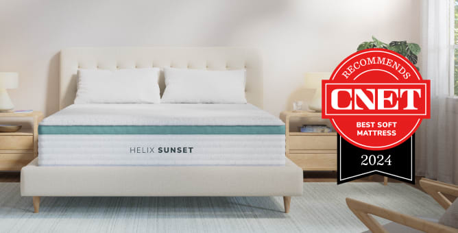 Helix Sunset Core soft hybrid mattress for side sleepers who prefer a gently cradling surface