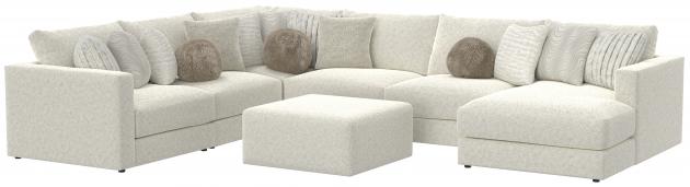 Jackson Ritzy — 6-piece large right chaise in Bone