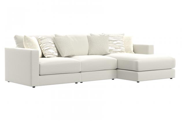 Jackson Amelia — 3-piece right chaise in Chalk