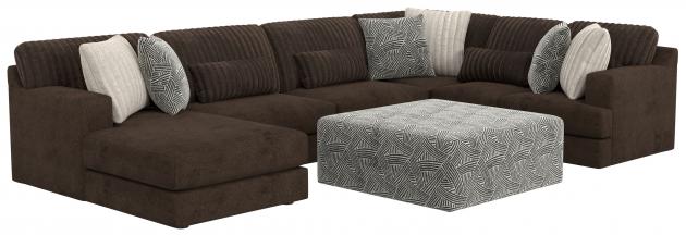 Jackson Logan — 3-piece large left chaise in Chocolate