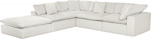 Jackson Posh — 5-piece modular chaise with ottoman in Porcelain