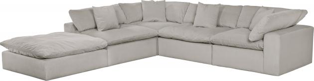 Jackson Posh — 5-piece modular chaise with ottoman in Dove