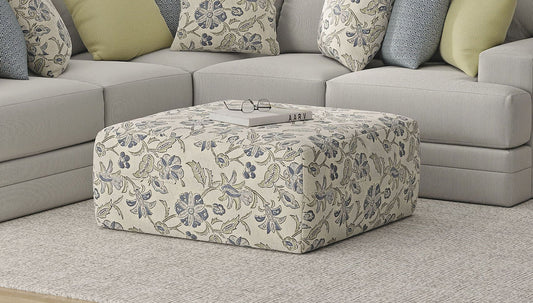Jackson Stockbridge cocktail ottoman in Denim fabric 1489-43; coordinating sectional and accessories sold separately
