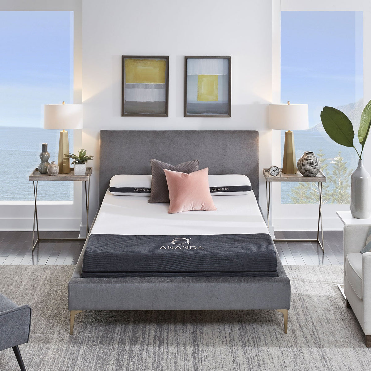 South Bay 12" Ananda Pearl and Gel Memory Foam Mattress - Medium Firm